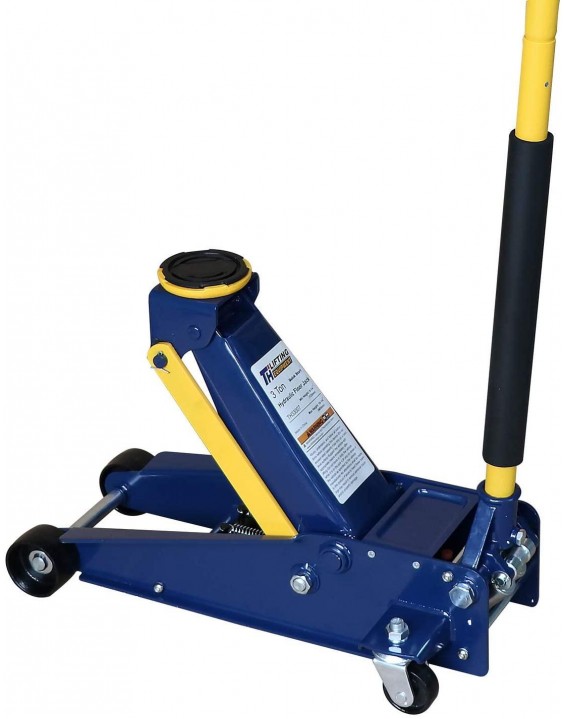 Aain® Heavy duty 3 Ton Floor Jack, Steel Hydraulic Service Jack Quick Rise With Double Pump Quick Lift, Blue HT3300