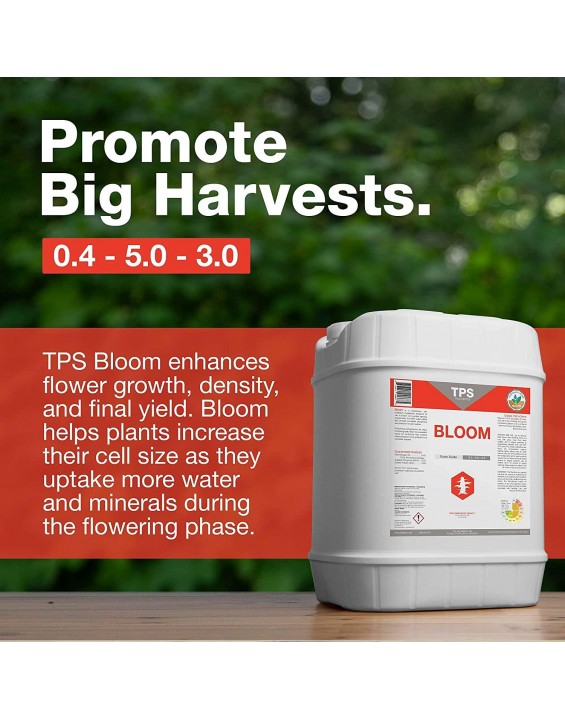 Bloom Bud Builder & Flower Hardener Plant Nutrient and Supplement, Triggers Fast Flowering by TPS Nutrients, 5 Gallon (640 oz)