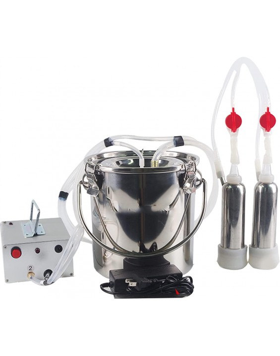 Cow and Sheep Milking Machine, Charging Dual-Purpose Pulse Milking Machine, 5/7/14L Stainless Steel Milk Bucket, Portable Electric Milking Machine, Goat/Sheep Cow/Cattle Milking Supplies
