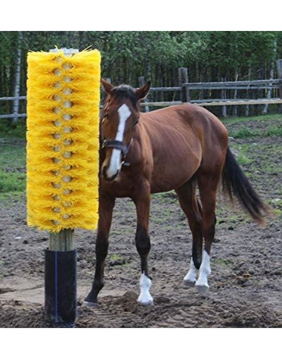 EasySwing Cow Brush - Totem - Cow Scratching Post for Cattle and Horses in Enclosures and on Pastures