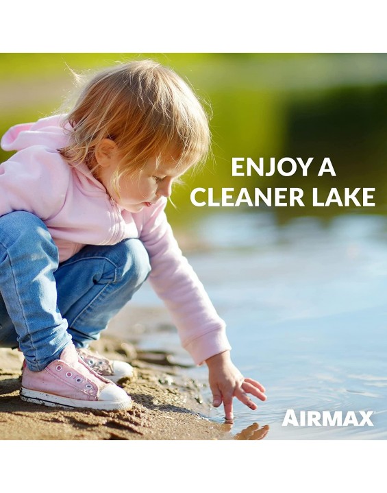 Airmax MuckAway, Natural Pond Muck Remover, Cleans & Clears Away Muck & Sludge, Easy to Use Bacteria & Enzyme Tablets, Safe for The Environment, Treats up to 1 Acre, 3 Month Supply, 36lbs