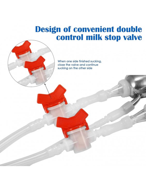 7/14L Cow Milking Machine Rechargeable Use Electric Vacuum Pulsation Suction Pump Milker Machine Suitable for Farms Or Daily Family Portable with Brush Milk Lining (14L)