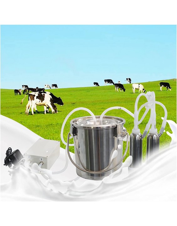 DISHENGZHEN Cow and Goat Milking Machine, 7L Milking Machine Kit for Cattle and Sheep, Portable Electric Milker Milking Machine, Automatic Livestock Milking Equipment