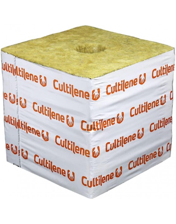 Cultilene Rockwool Blocks w/ Quick Drain Hole, PREMIUM Rock Wool Big Block Starter Cubes for Hydroponics, Cuttings, Cloning, Plant Propagation, Seed Starting (Pack of 48, 6x6x6 Blocks)