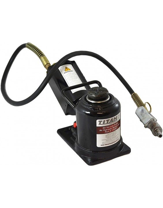 AME INTL 20-Ton Air/Hydraulic Bottle Jack, Low Profile, Black (14461)