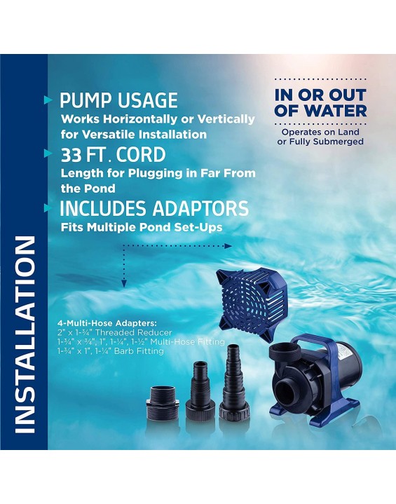 Alpine Corporation 6550 GPH Cyclone Pump for Ponds, Fountains, Waterfalls, and Water Circulation