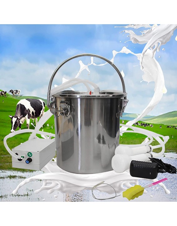 Automatic Portable Livestock Milking Equipment, Electric Vacuum Pulsation Pump Milker, Portable Pulsation Vacuum Pump Goat Milker Livstock Milking Machine, Goat Milking Machine for Farm Household Milk