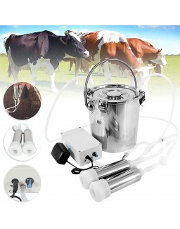 7L Automatic Portable Livestock Milking Equipment, Electric Vacuum Pulsation Pump Milker, Portable Pulsation Vacuum Pump Goat Milker Livstock Milking Machine, Goat Milking Machine for Farm Household M