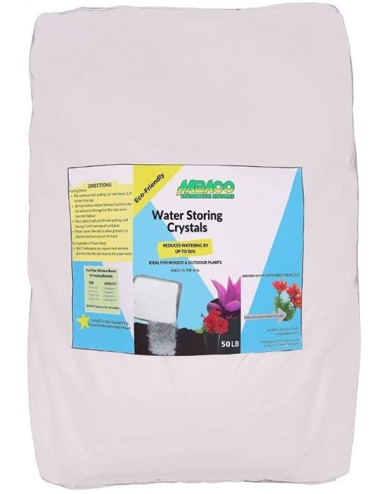 AABACO Water Storing Crystals - for Indoor & Outdoor Plants - Mix Crystals with Soil to Reduce The Amount of Watering Needed - Protect Against Heat - Watch Your Garden & Plant Grow(50LB)