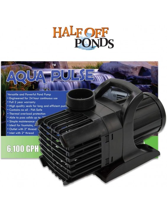 HALF OFF PONDS Aqua Pulse 6100 GPH Hybrid Drive Submersible Pump - Up To 6,100 GPH Max Flow - AP-6100