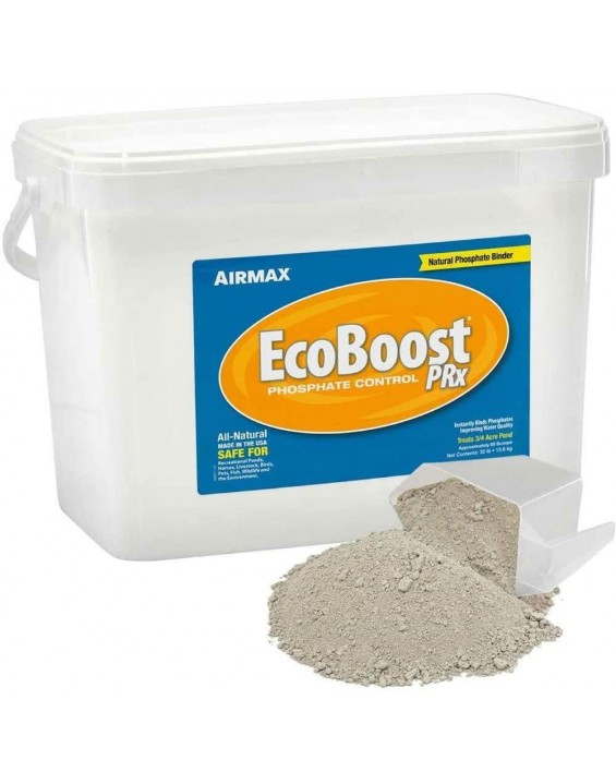 Airmax Ecoboost Water Clarity & Natural Bacteria Enhancer - 60 Scoops (30lb Bucket), Treats Up to 1/4 Acre Pond Up to 12 Months