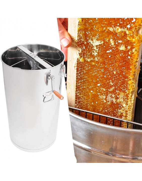 Aqur2020 Honey Extractor Stainless Steel Manual Honey Separator Centrifuge Beekeeping Accessory Stainless Steel Mesh Strainer Durable Highly Resistant Rust Oxidation
