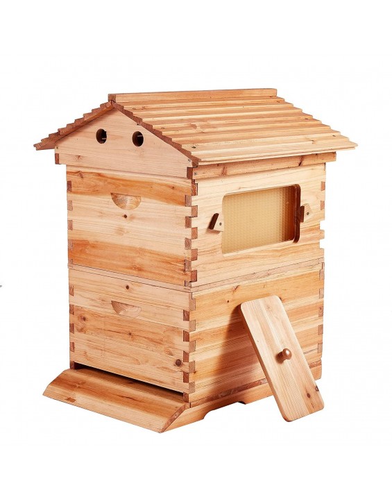 Auto Wooden Beehive Box bee House kit + 7 pcs Honey auto Frame for Beekeeping Starter