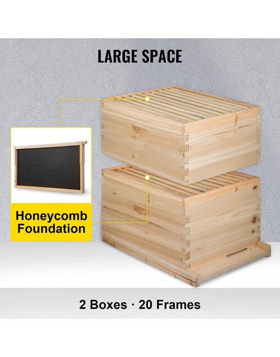 Bees Box Wooden Kit Bee Nest Beekeeping Equipment Beekeeper Tool For Bee Hive Supply Nest Frame With Metal Roof (Color : 10 Frame 5 Layer)