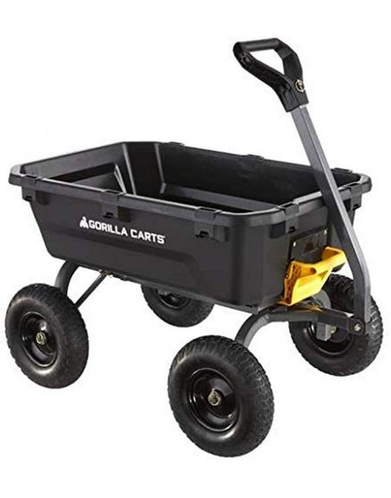 Gorilla Carts 7GCG-NF 7 Cu. Ft. Heavy-Duty Poly Garden Dump Cart with No-Flat Tires, Black ( Exclusive)