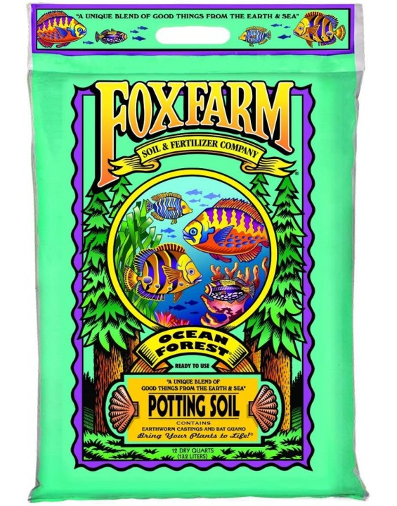 Foxfarm FX14053 Ocean Forest Plant Garden PH Adjusted 12 Quarts Potting Soil Blend Mix for Containerized Plants, 11.9 Pound Bag, 7 Pack