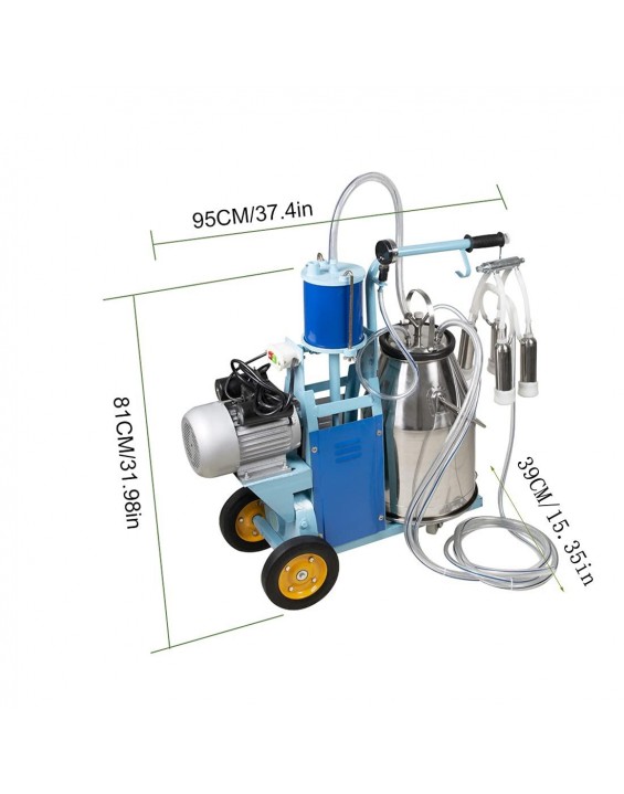 Colilove Milking Machine for Cows Electric Milking Machine Milker for Farm Goats Sheep 25L Stainless Steel Bucket