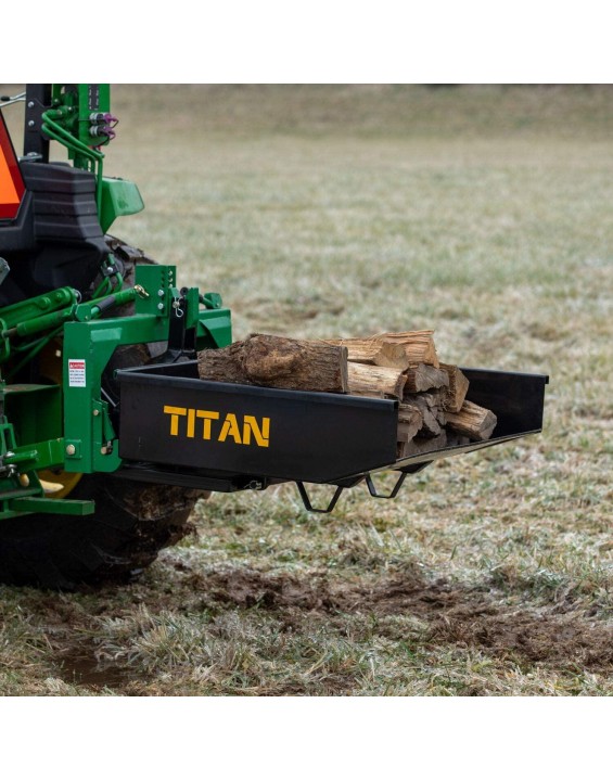 Titan Attachments 10 Cu. FT Quick Hitch Compatible Dump Box, Category 1, 3-Point, Self-Dumping Landscaping Attachment