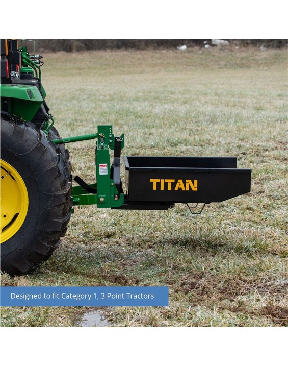 Titan Attachments 10 Cu. FT Quick Hitch Compatible Dump Box, Category 1, 3-Point, Self-Dumping Landscaping Attachment