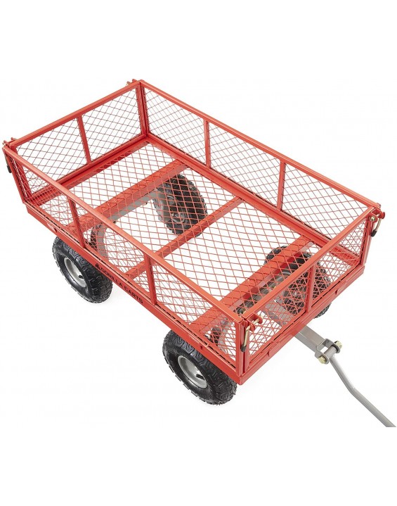 Gorilla Carts GOR800-COM Steel Utility Cart with Removable Sides, 800-lbs. Capacity, Red