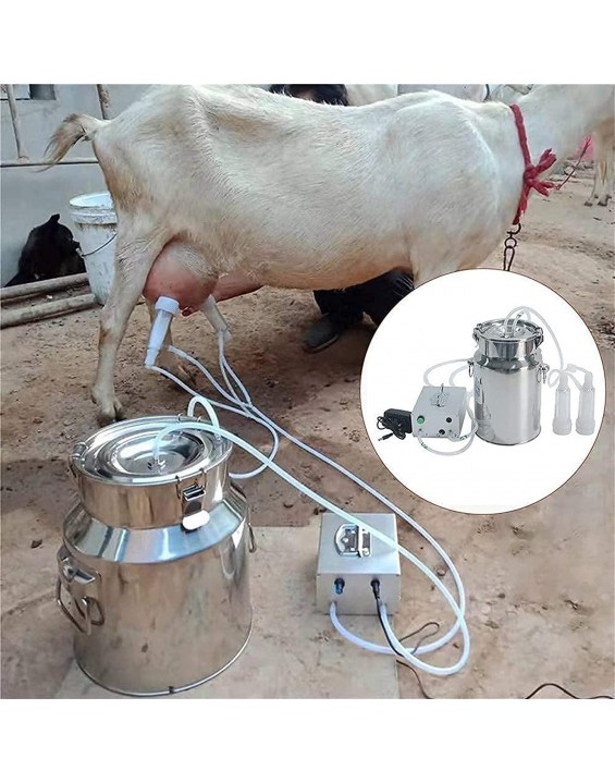 HSY SHOP Milking Machine with Rechargeable Pulse Direct Suction Integration Vacuum Pump and Automatic Stop Device,Adjustable Speed Control,Portable Livestock Milking Equipment for Goats