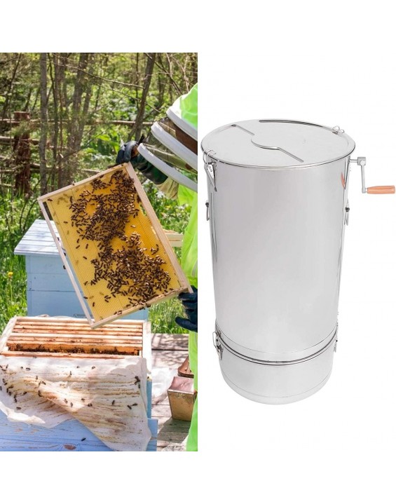 Aqur2020 Manual Honey Extractor Stainless Steel Manual Honey Separator Centrifuge Beekeeping Accessory Stainless Steel Mesh Strainer Durable Highly Resistant Rust Oxidation