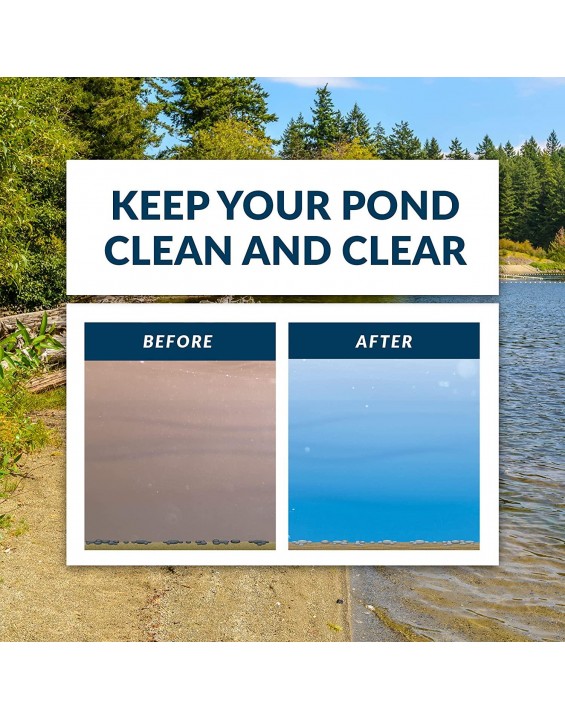 Airmax PondClear Pond Clarifier, Cleans Water & Eliminates Odor, Natural & Easy to Use Bacteria & Enzyme Packets, Safe for The Environment, Treats 1 Acre, 6 Month Supply, 96 Tablets, 24 lbs