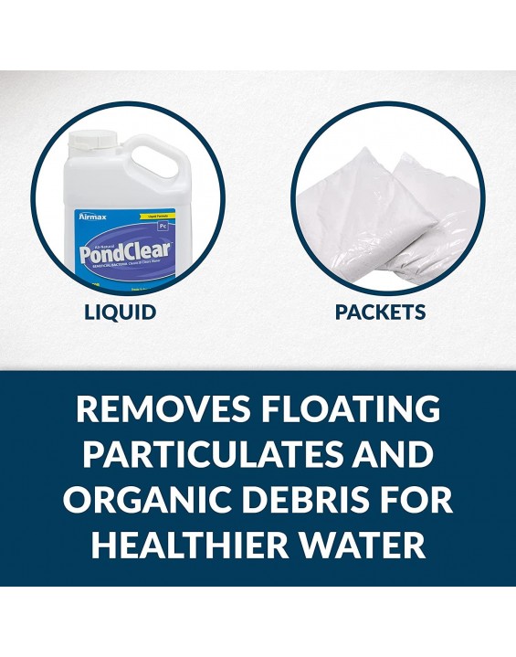 Airmax PondClear Pond Clarifier, Cleans Water & Eliminates Odor, Natural & Easy to Use Bacteria & Enzyme Packets, Safe for The Environment, Treats 1 Acre, 6 Month Supply, 96 Tablets, 24 lbs