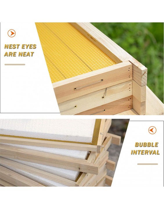 Beehives, A Full Set of Beehives, Medium-Bee Beehives, Boiled Wax Chinese Fir Beekeeping Tools, Framed Nest Foundation