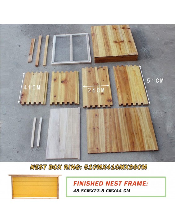 Beehives, A Full Set of Beehives, Medium-Bee Beehives, Boiled Wax Chinese Fir Beekeeping Tools, Framed Nest Foundation