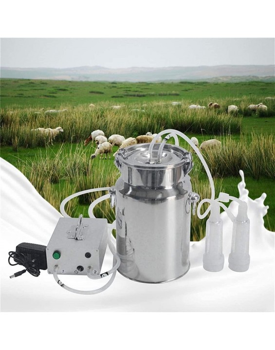 HSY SHOP Electric Milking Machine for Goat Cow Stainless Steel Vacuum Pump Bucket Automatic Portable Livestock for Farm Household Goat Milker (Size : 14L)