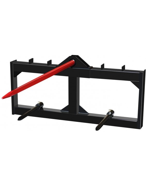 AIWARGOD 49 Inch Tractor Hay Spear Attachment Skid Steer Quick Attach 3000LBS for Bobcat Tractors with 1pc Red Hay Spear + 2pcs Black Stabilizer Spears Spike Fork Tine