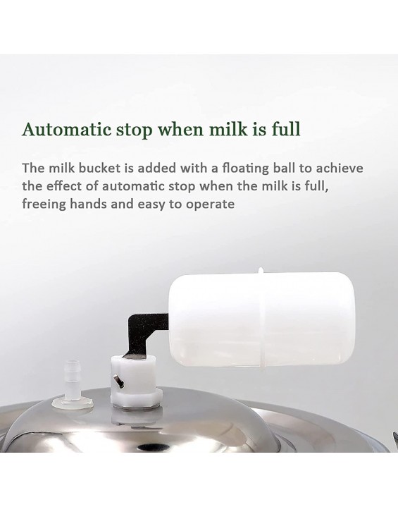 DISHENGZHEN Cow Milking Machine, Pulsation Vacuum Pump Milker, with 5L Stainless Steel Milker Bucket, Livestock Household Domestic Farm Milking Device