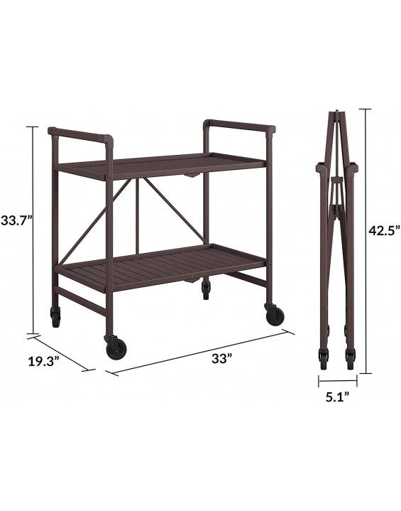 Cosco Indoor/Outdoor Serving Cart, Folding, Brown
