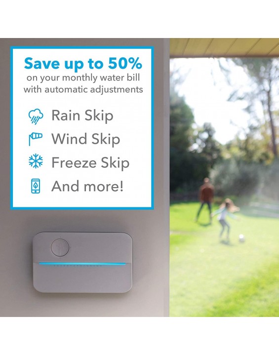 Rachio 3 Smart Sprinkler Controller, 8 Zone 3rd Generation, Alexa and Apple HomeKit Compatible with Hyperlocal Weather Intelligence Plus and Rain, Freeze and Wind Skip