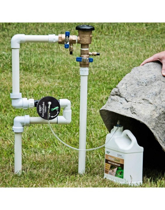 GreenFeeder Automatic Injection System – For Residential and Commercial Irrigation Systems -- Use with GrassSoGreen to Feed Landscapes -- Use with NatureShield to Repel Insects – Use with Rid O’ Rust to Control Iron Content