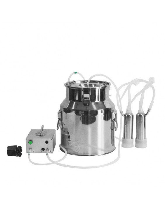 Electric Milking Machine,24W Electric Pulsating Pump Milker,14L Automatic Stainless Steel Livestock Milking Equipment,Portable Impulse Milking Supplies Vacuum Pump Milker for Cows Goats Sheep