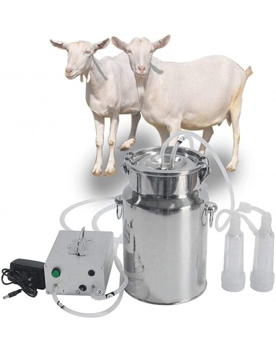 HSY SHOP 14L Goats Milking Machine with Rechargeable Pulse Direct Suction Integration Vacuum Pump and Automatic Stop Device,Adjustable Speed Control,Portable Livestock Milking Equipment for Goats