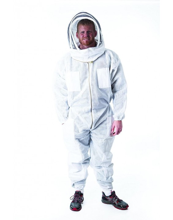 Heavy Duty Ventilated Master Beekeeper Suit with Fencing Hood for Beekeeping- Size Small