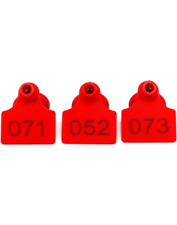 1000 Sets Numbered Plastic Livestock Ear Tags for Cattle Pigs Calf Hogs Goat Animal Identification TPU Earring Tagger with 1 pcs Pliers Applicator, Red