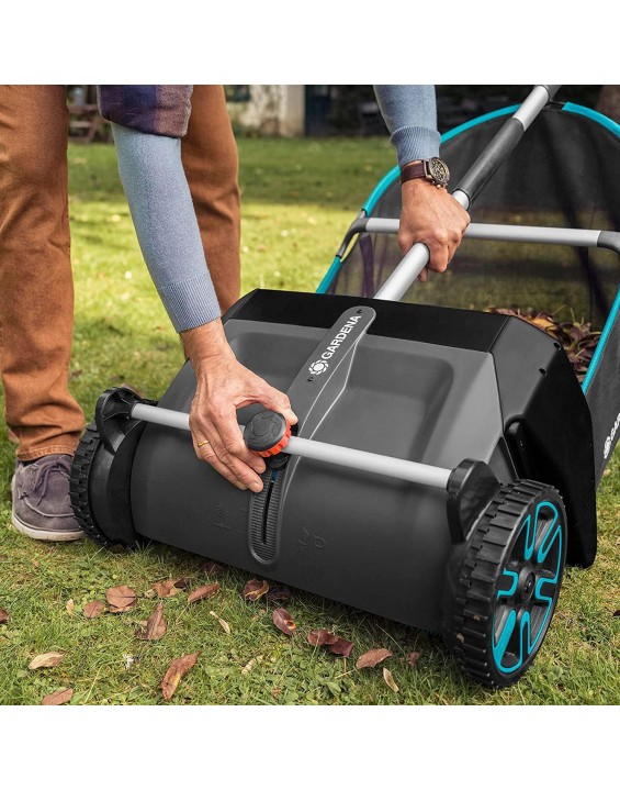 Gardena 03565-20 Leaf and Lawn Collector, Black, Turquoise, Orange, Gray