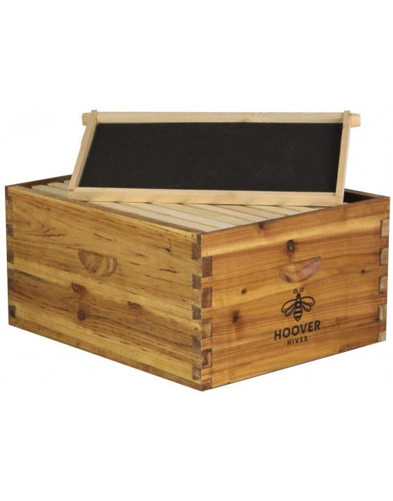 Hoover Hives 10 Frame Bee Hive Starter Kit for Bee Keepers - Langstroth Beehive Kit Comes with 2 Honey Bee Hives Boxes That are Coated in 100% Naturally Organic Beeswax (Fully Assembled)