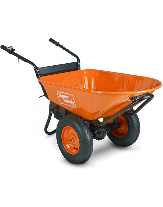 SuperHandy Wheelbarrow Electric Powered Utility Cart 48V DC 500W Li-Ion Driven Ultra Duty 330LBS (150kgs) Capacity and 4 cu.ft. of Cubage Material Debris Hauler ( Exclusive only for USA)