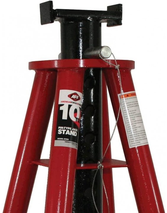 AFF Heavy Duty Pin Type Truck Jack Stand, 10 Ton (20,000 Lbs) Capacity, 3310A , RED