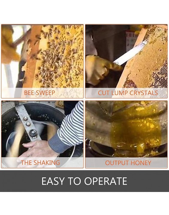 2 Frame Manual Honey Shaker, Manual Processing Centrifuge 20KG Large Capacity Honeycomb Spinner Crank Beekeeping Equipment