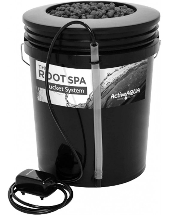 Active Aqua RS5GAL4SYS Root Spa 5 Gallon Hydroponic 4 Bucket Deep Water Culture Grow Kit System with Multi-Purpose Air Hose and Air Pump, Black
