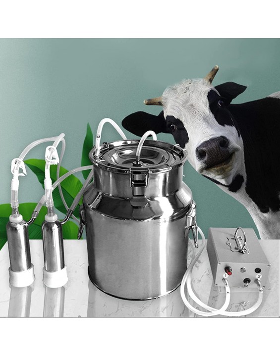 9/14L Cow and Sheep Milking Machine with Pulse Direct Suction Integration Vacuum Pump and Automatic Stop Device,Adjustable Speed Control, Portable Livestock Milking Equipment