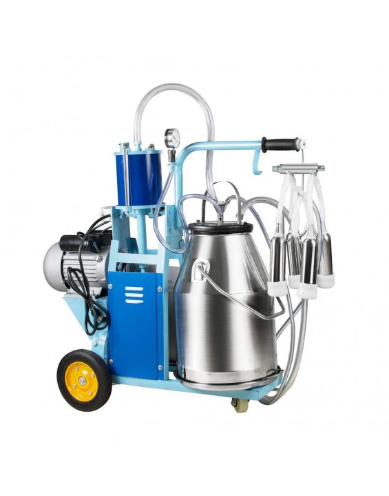 Electric Milking Machine with 25L 304 Stainless Steel 550W, Pulsation Vacuum Pump Milker for Farm Cows Bucket Milking Supplies 110V/220V
