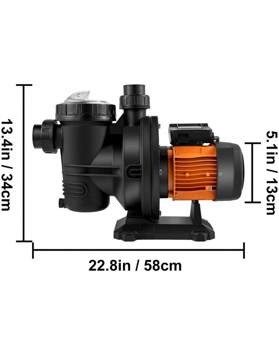 Happybuy pool pump in ground 72VDC swimming pool pump 92GPM Solar Water Pump with MPPT Controller In Ground Swimming Pool Pump with Strainer Basket Brushless Motor Suitable for Salt Water Water Park