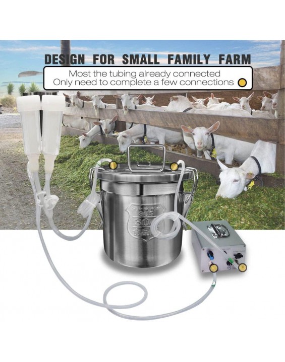 Hantop 12L Goat Milking Machine (Pro) and Cow Milking Teat Cup Replacement (Tube Included)